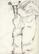 Amedeo Modigliani Sheet of Studies with African Sculpture and Caryatid oil painting on canvas